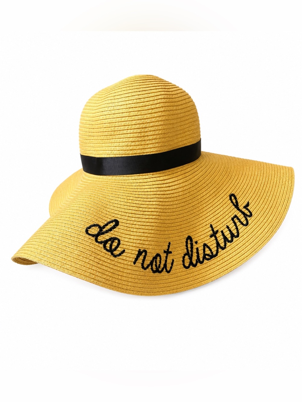 chic Wide Brim Sun Hat with Black Band
